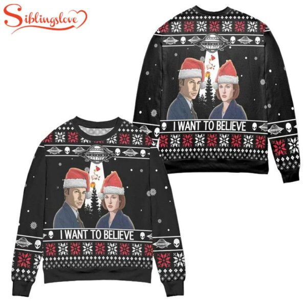 Mr And Mrs Smith I Want To Believe Music Ugly Christmas Sweater