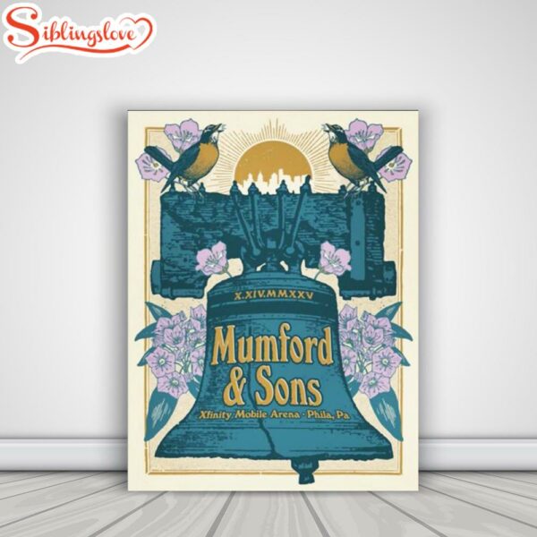 Mumford And Sons Philadelphia PA 2025 Event Poster Canvas