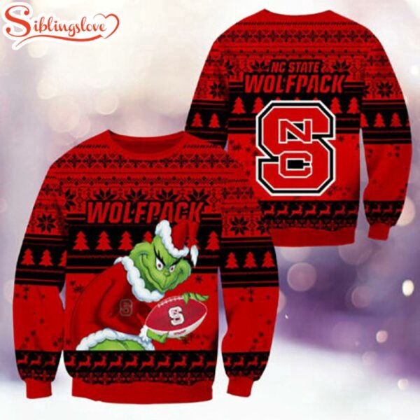 NC State Wolfpack NCAA Grinch Ugly Christmas Sweater