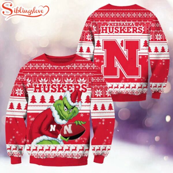 Nebraska Cornhuskers NCAA Grinch Ugly Christmas Sweater