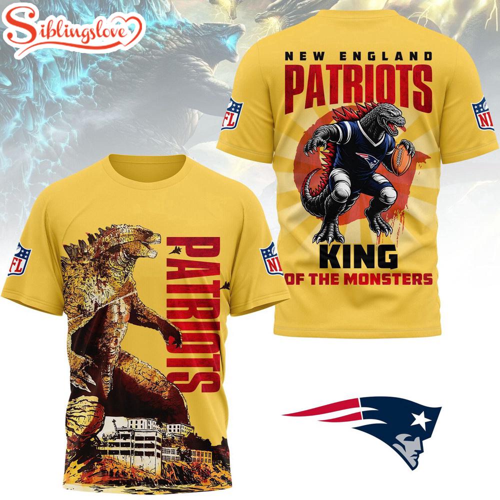 New England Patriots NFL Godzilla King of the Monsters 3D Shirt New England Patriots NFL Godzilla King of the Monsters 3D Shirt