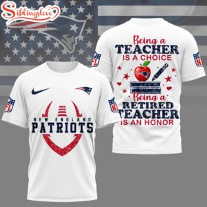 New England Patriots NFL Teacher Honor 3D T-Shirt
