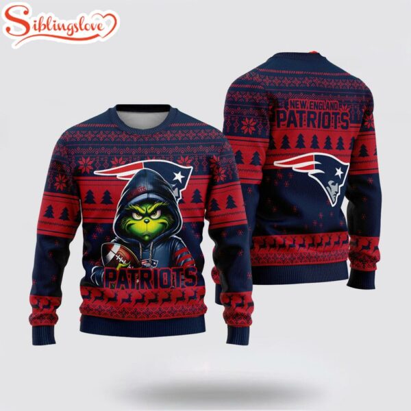 New England Patriots The Grinch Ugly Christmas Sweater