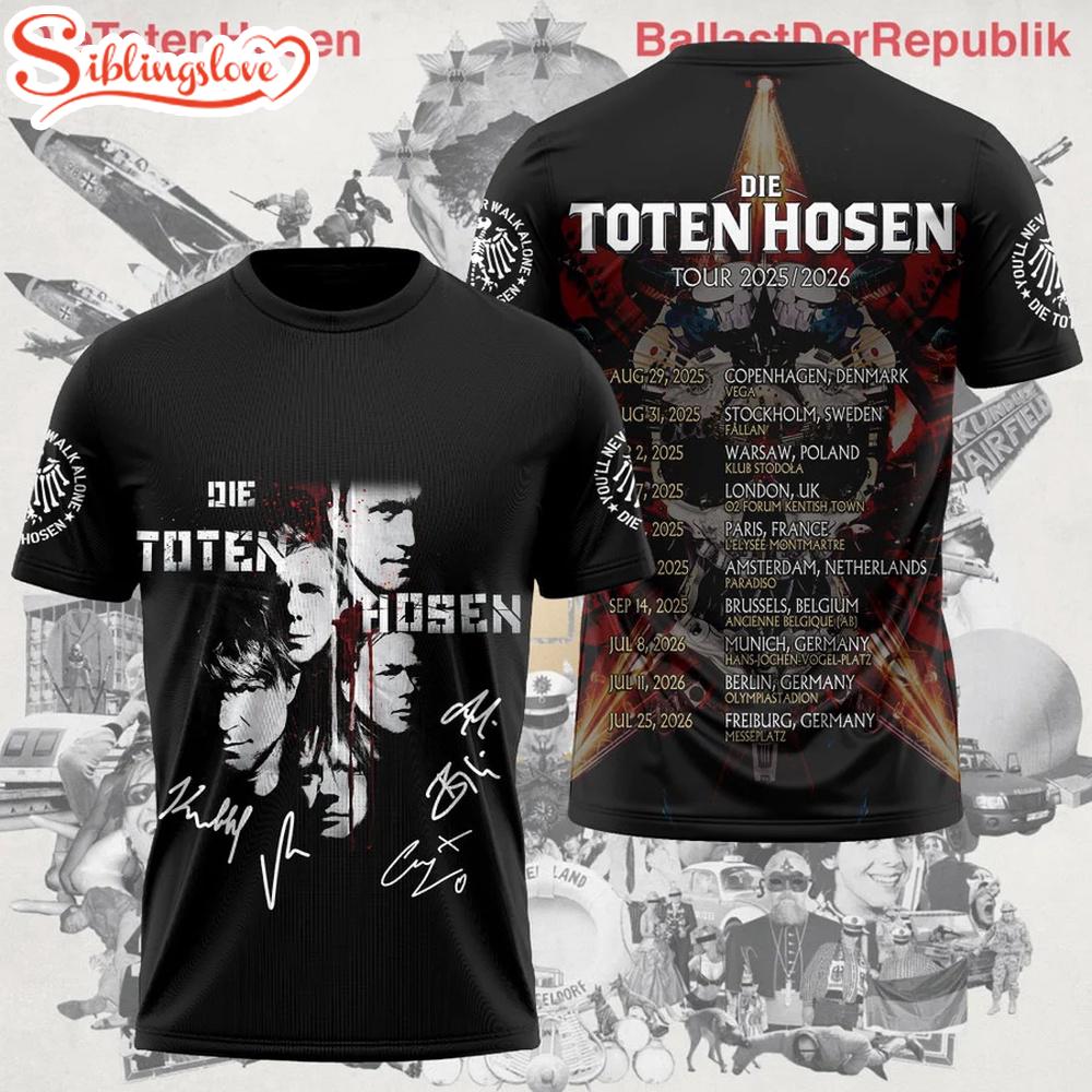 New Limited Edition Die Toten Hosen Tour 2025-2026 3D Shirt For Fans New Limited Edition Die Toten Hosen Tour 2025-2026 3D Shirt For Fans