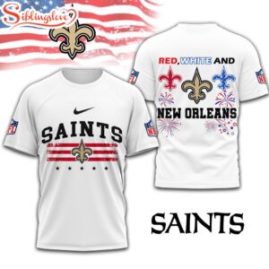 New Orleans Saints 4th Of July 3D T-Shirt For Fans