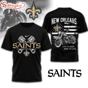 New Orleans Saints NFL Biker 3D T-Shirt