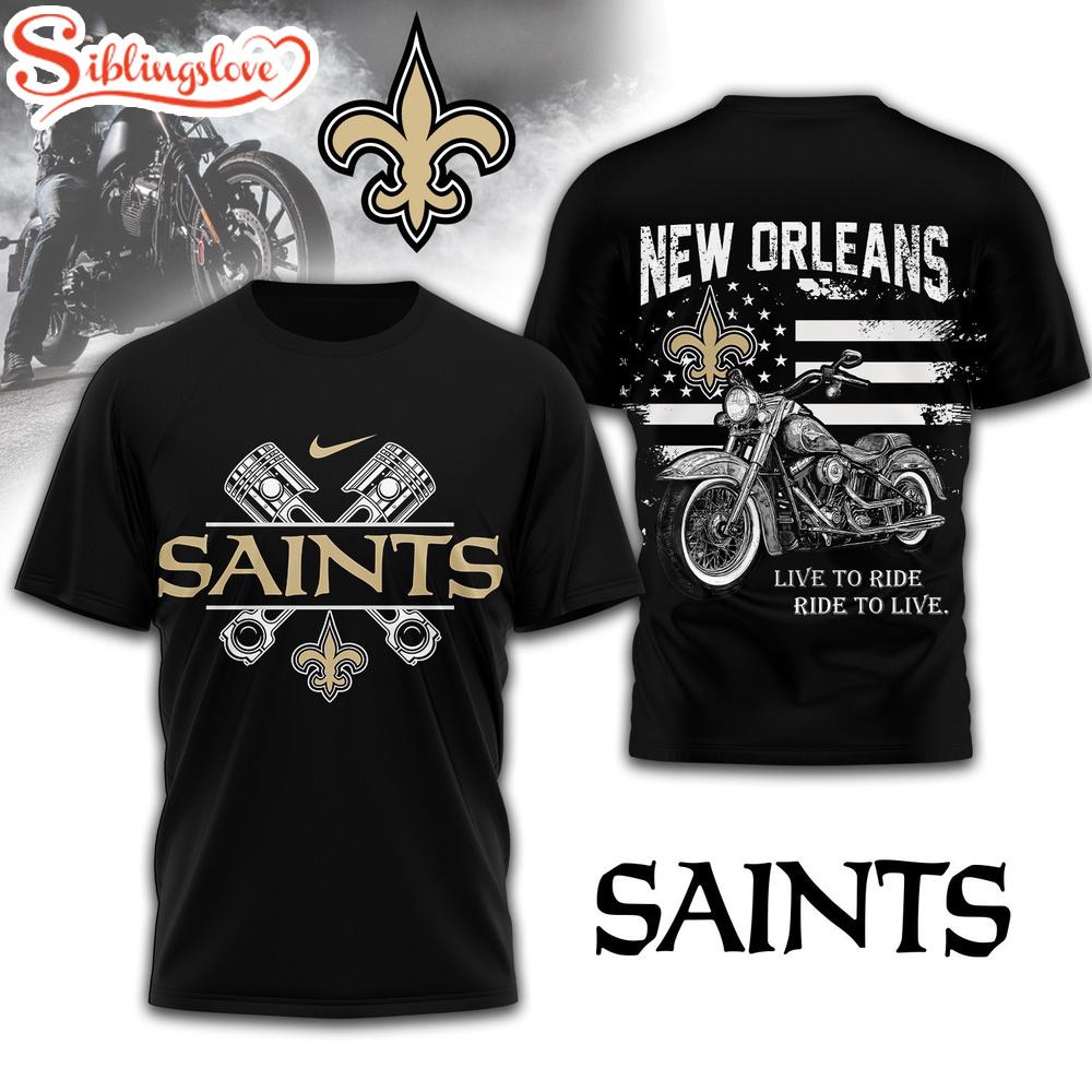 New Orleans Saints NFL Biker 3D T-Shirt 1 New Orleans Saints NFL Biker 3D T-Shirt