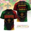 New Orleans Saints NFL Juneteeth Freedom Faith And Future 3D T-Shirt
