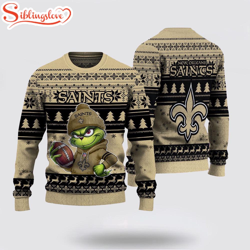 New Orleans Saints NFL The Grinch Ugly Christmas Sweater New Orleans Saints NFL The Grinch Ugly Christmas Sweater