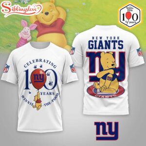 New York Giants NFL Winnie The Pooh 100th Anniversary 3D Shirt For Fans