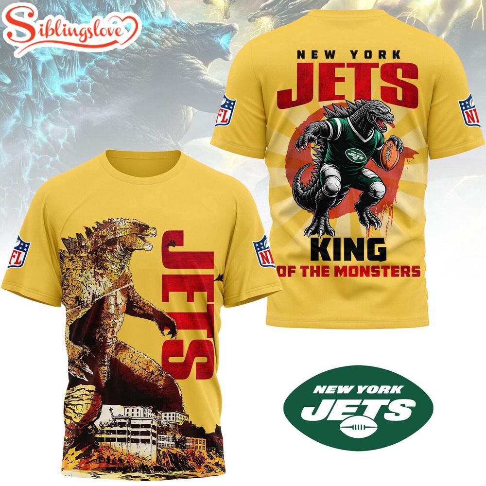 New York Jet NFL Godzilla King of the Monsters 3D Shirt New York Jet NFL Godzilla King of the Monsters 3D Shirt