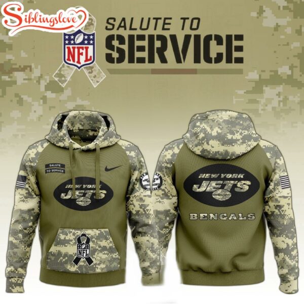 New York Jets Salute to Service Hoodie 3D Shirt