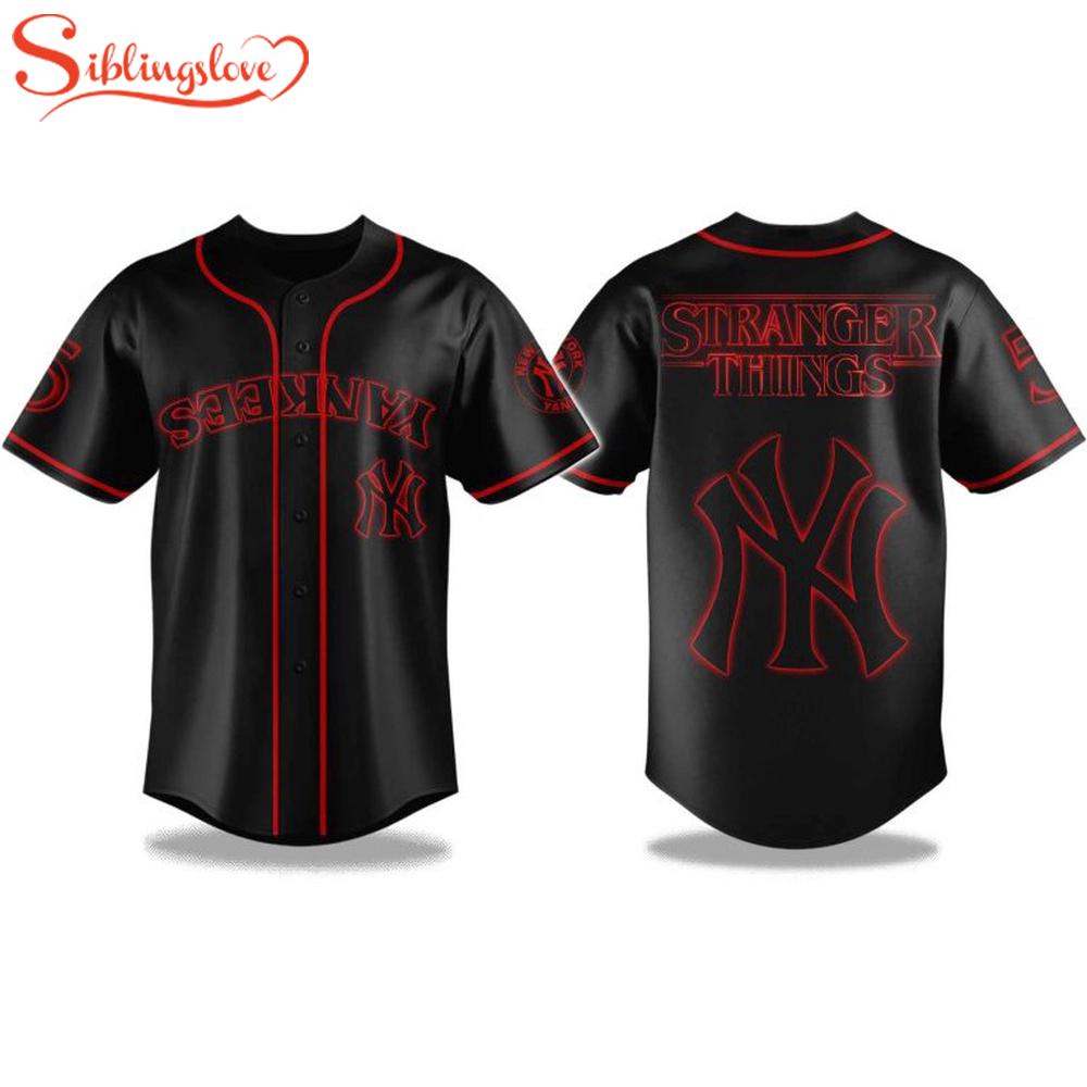 New York Yankees Stranger Things 2025 Baseball Jersey New York Yankees Stranger Things 2025 Baseball Jersey
