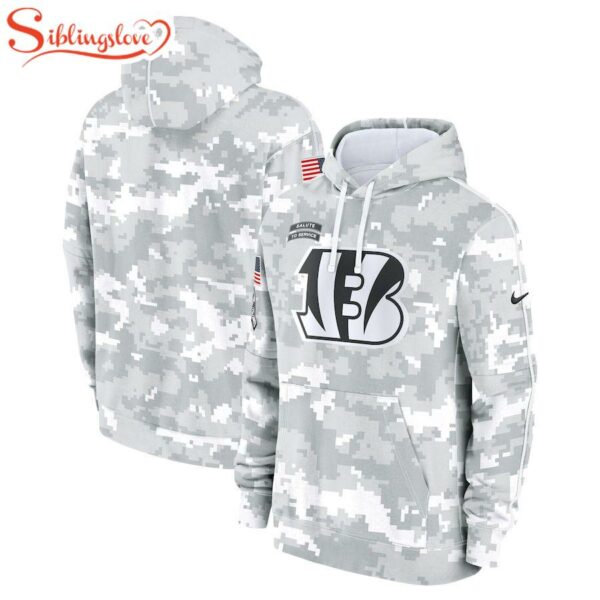 NFL Cincinnati Bengals Salute To Service Camo 3D Hoodie