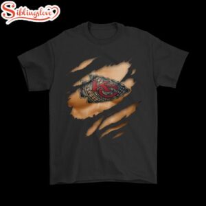 NFL Football Logo 3D Art Chest Kansas City Chiefs Tattoo T-Shirt For Fans