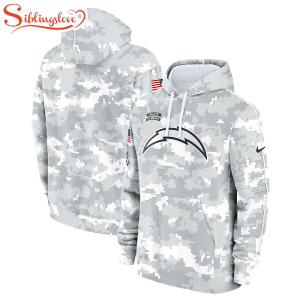 NFL Los Angeles Chargers Salute To Service Camo 3D Hoodie