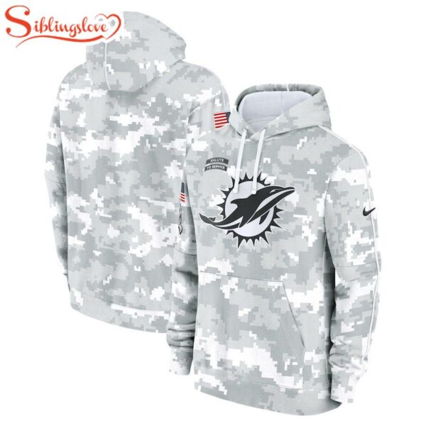 NFL Miami Dolphins Salute To Service Camo 3D Hoodie