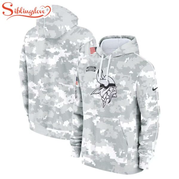 NFL Minnesota Vikings Salute To Service Camo 3D Hoodie