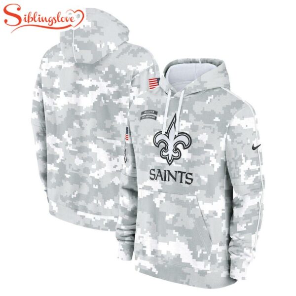 NFL New Orleans Saints Salute To Service Camo 3D Hoodie