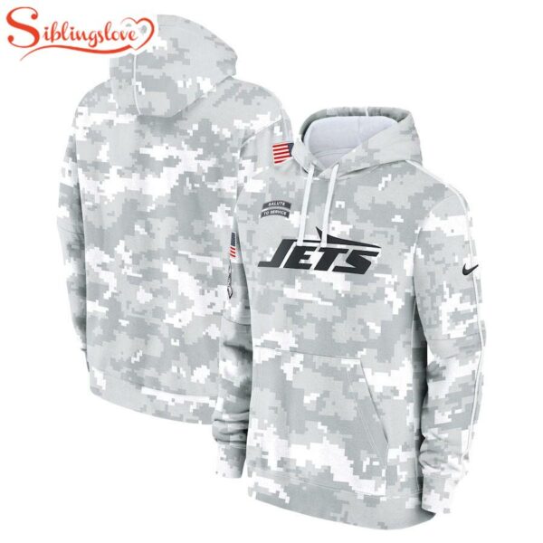 NFL New York Jets Salute To Service Camo 3D Hoodie