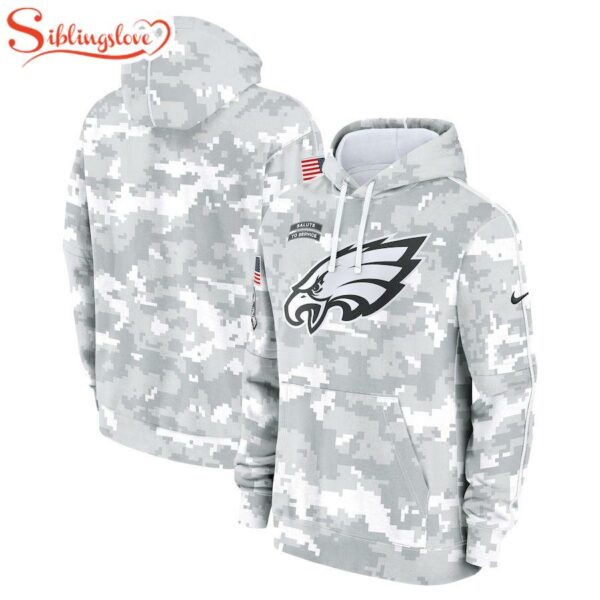 NFL Philadelphia Eagles Salute To Service Camo 3D Hoodie