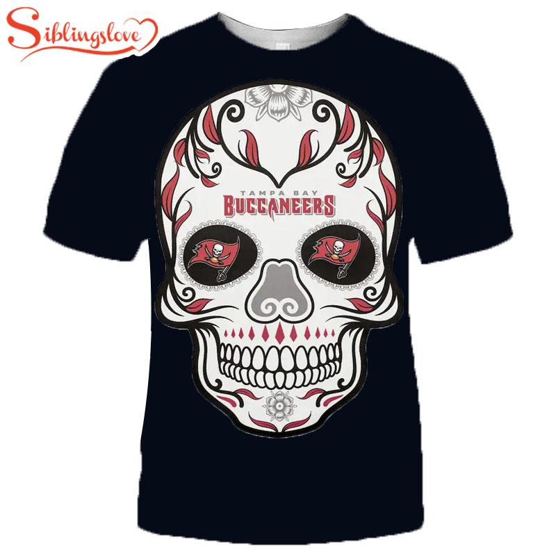 NFL Tampa bay buccaneers T-shirt cool skull for fans 1 NFL Tampa bay buccaneers T-shirt cool skull for fans