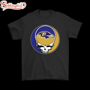 NFL Team Baltimore Ravens x Grateful Dead Logo Band T-Shirt For Fans