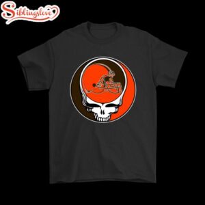 NFL Team Cleveland Browns x Grateful Dead Logo Band T-Shirt For Fans
