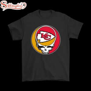 NFL Team Kansas City Chiefs x Grateful Dead Logo Band T-Shirt For Fans