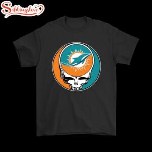 NFL Team Miami Dolphins x Grateful Dead Logo Band T-shirt For Fans