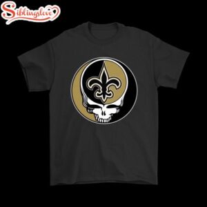 NFL Team New Orleans Saints x Grateful Dead Logo Band T-Shirt For Fans