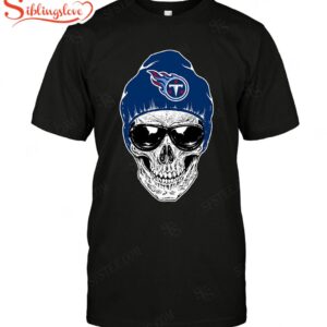 Nfl Tennessee Titans Skull Rock With Beanie T-shirt For Fans