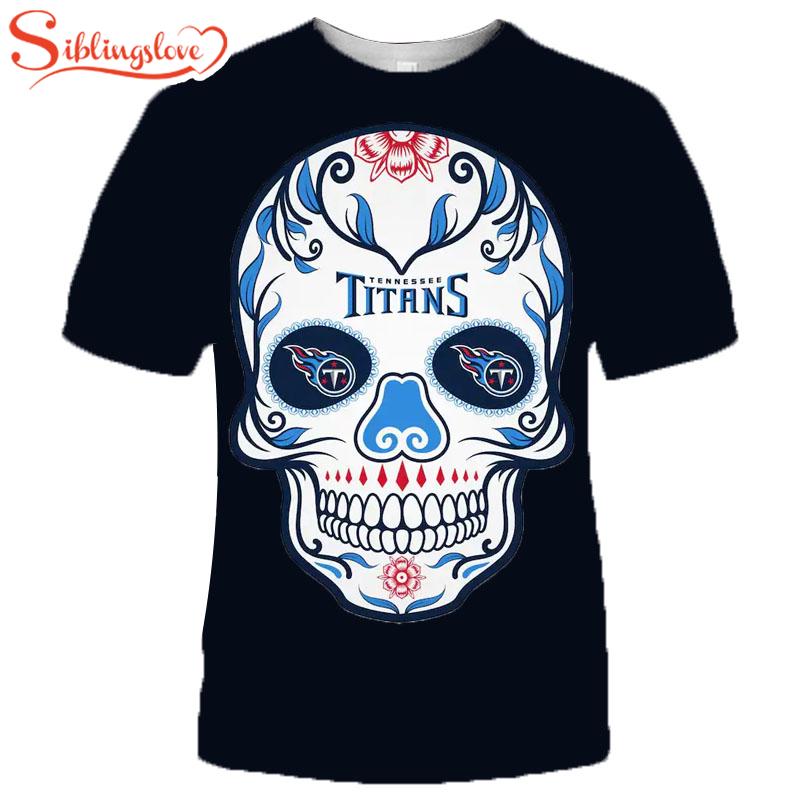 NFL Tennessee Titans T-shirt cool skull for fans 1 NFL Tennessee Titans T-shirt cool skull for fans