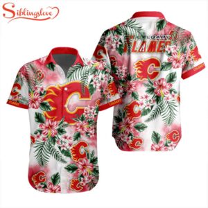 NHL Calgary Flames Flowers Hawaiian Shirts For Fans