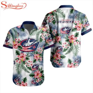 NHL Columbus Blue Jackets Flowers Hawaiian Shirts For Fans