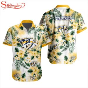 NHL Nashville Predators Flowers Hawaiian Shirts For Fans
