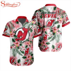 NHL New Jersey Devils Flowers Hawaiian Shirts For Fans