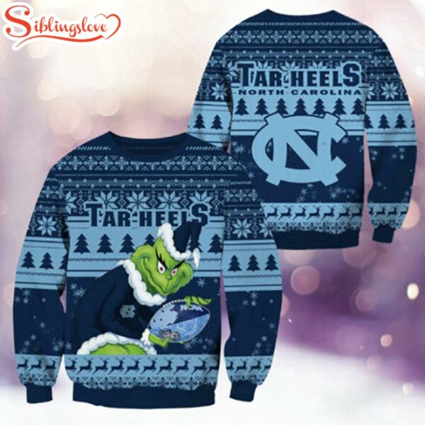 North Carolina Tar Heels NCAA Grinch Ugly Christmas Sweater