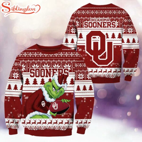 Oklahoma Sooners NCAA Grinch Ugly Christmas Sweater