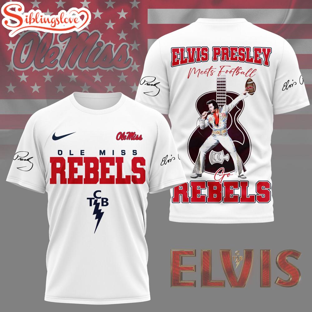 Ole Miss Rebels NCAA Elvis Presley 3D Shirt Gifts For Fans Ole Miss Rebels NCAA Elvis Presley 3D Shirt Gifts For Fans