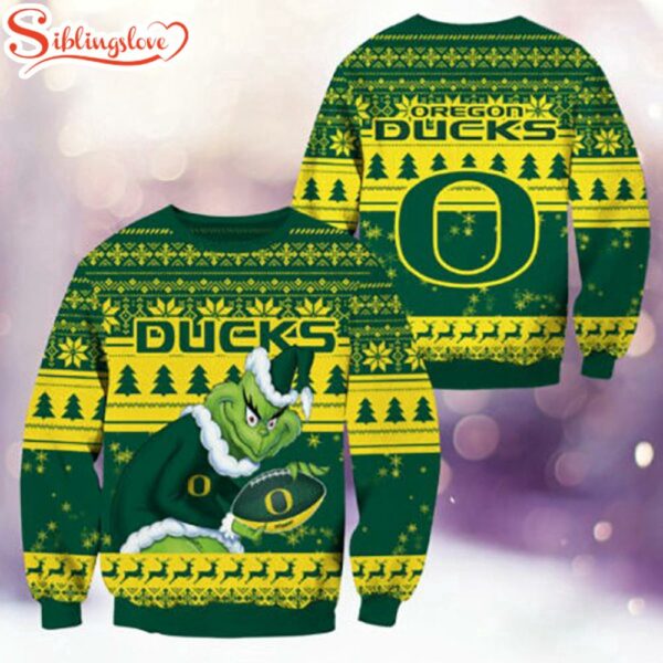Oregon Ducks NCAA Grinch Ugly Christmas Sweater