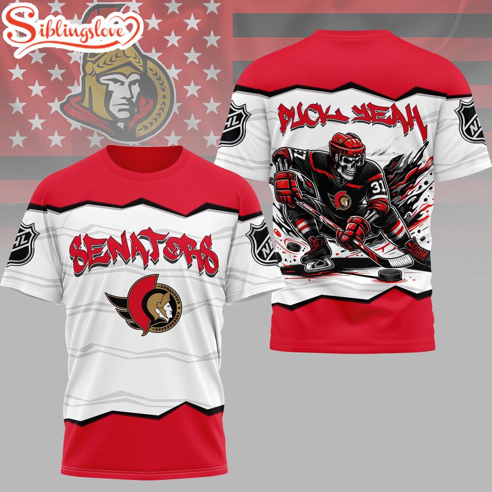 Ottawa Senators NHL Puck Yeah 3D T-Shirt 1 Ottawa Senators NHL Puck Yeah 3D T-Shirt