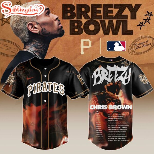 P Pirates X Chris Brown Breezy Bowl Xx Stadium World Tour 2025 Baseball Jersey Shirt