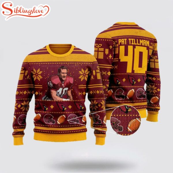 Pat Tillman 40 Arizona Cardinals Ugly Christmas Sweater
