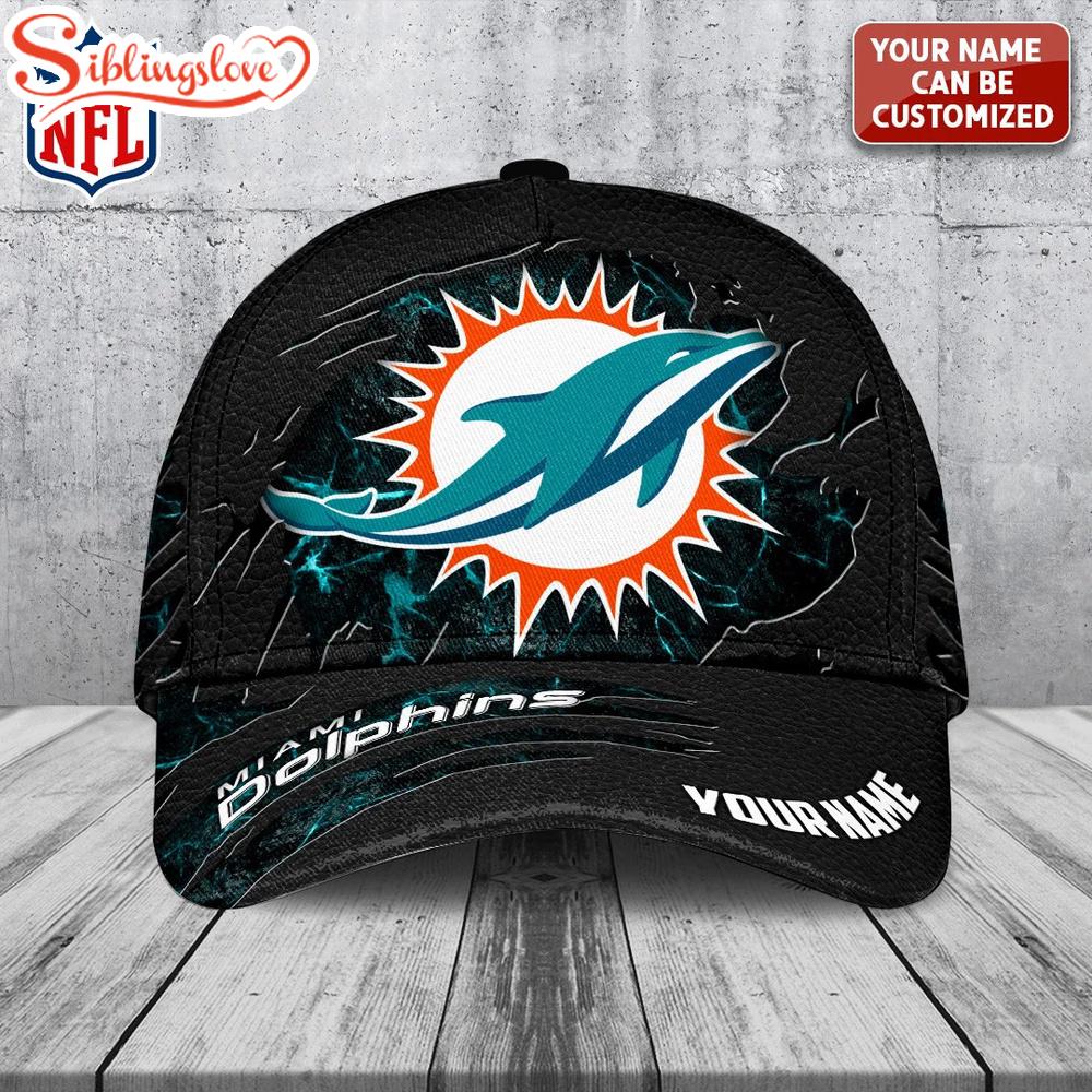 Personalized Name Miami Dolphins Classic Baseball Cap For Fans Personalized Name Miami Dolphins Classic Baseball Cap For Fans