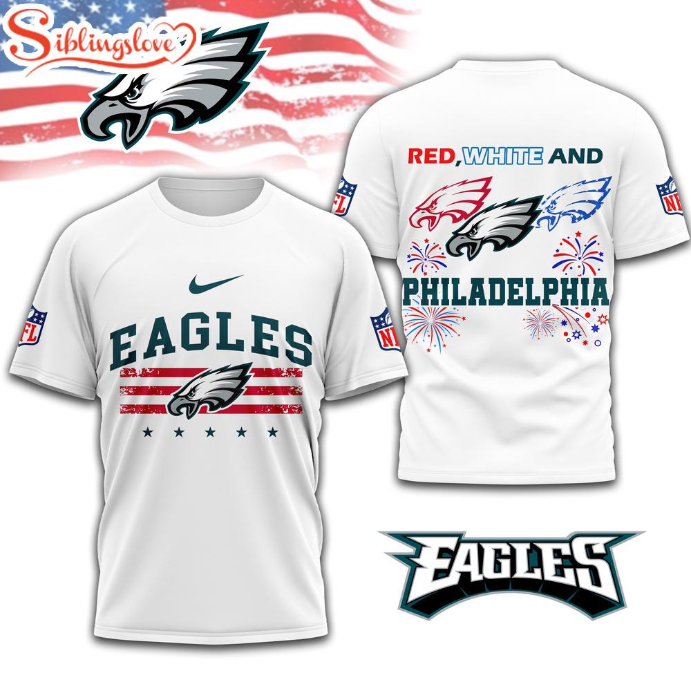 Philadelphia Eagles 4th Of July 3D T-Shirt For Fans 1 Philadelphia Eagles 4th Of July 3D T-Shirt For Fans