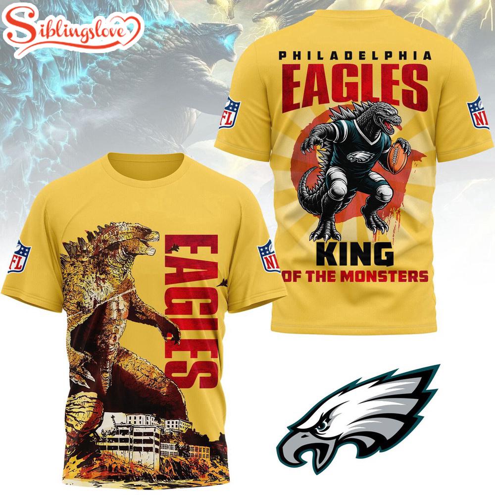 Philadelphia Eagles NFL Godzilla King of the Monsters 3D Shirt Philadelphia Eagles NFL Godzilla King of the Monsters 3D Shirt