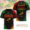 Philadelphia Eagles NFL Juneteeth Freedom Faith And Future 3D T-Shirt