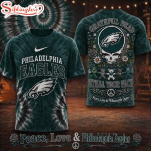 Philadelphia Eagles NFL Peace Love Greateful 3D T-Shirt