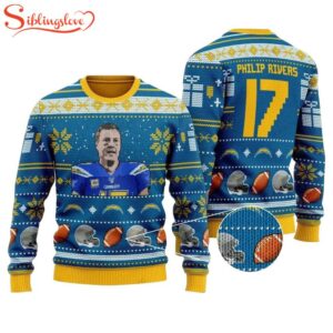 Philip Rivers 17 Los Angeles Chargers Ugly Christmas Sweater